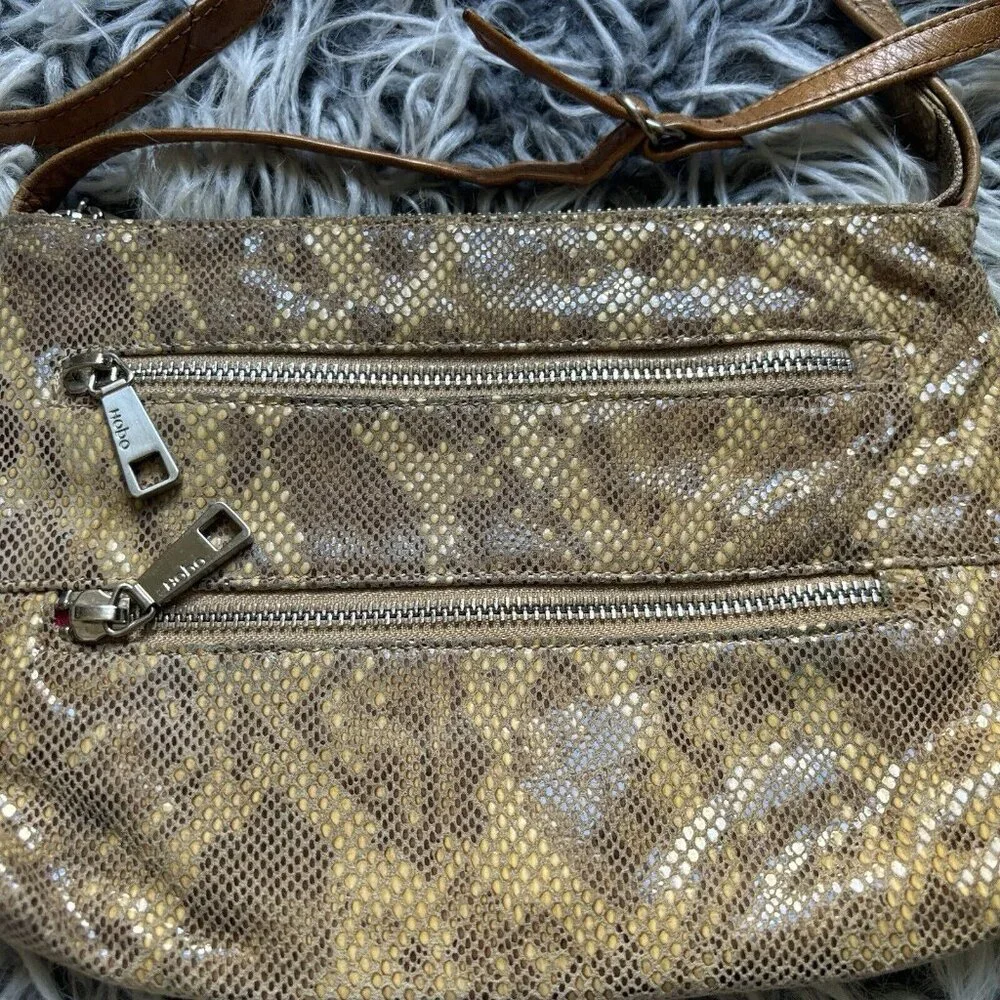 Hobo Python Mara Autumn Brown Snakeskin Leather Purse Shoulder Bag Crossbody‎